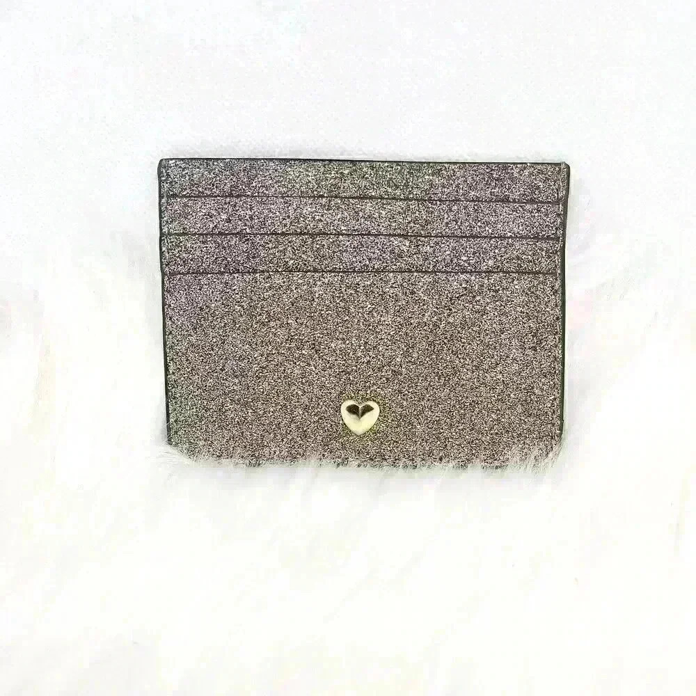 Pink Glitter Card Case Wallet